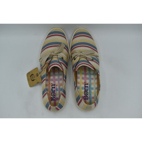Born Womens Size 8 Datil Striped Multicolor Canvas Casual Shoes Sneakers - Picture 10 of 13